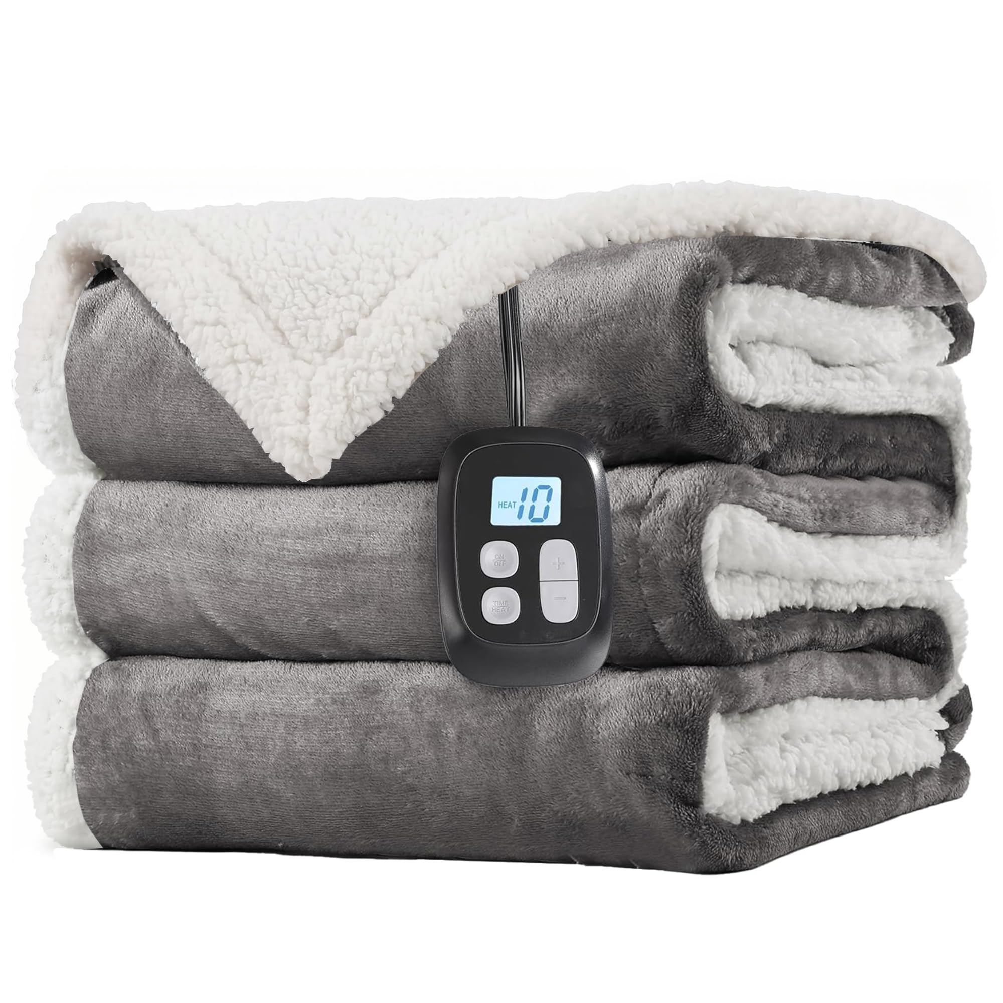 LaffyLo electric heated blanket full size 72x84 warms quickly for cozy nights