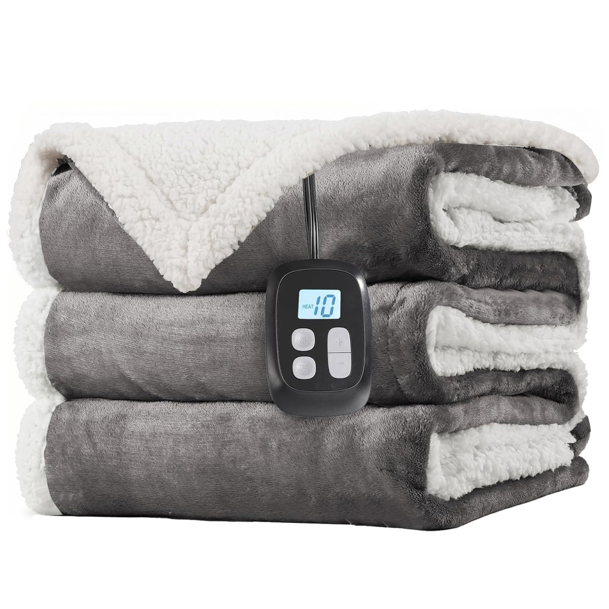 LaffyLo electric heated blanket full size 72x84 warms quickly for cozy nights
