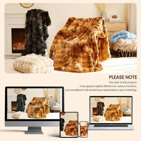 L'AGRATY decorative plush blanket suits beds and couches.