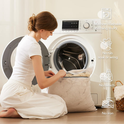 L'AGRATY care label guides gentle washing for long-lasting softness.