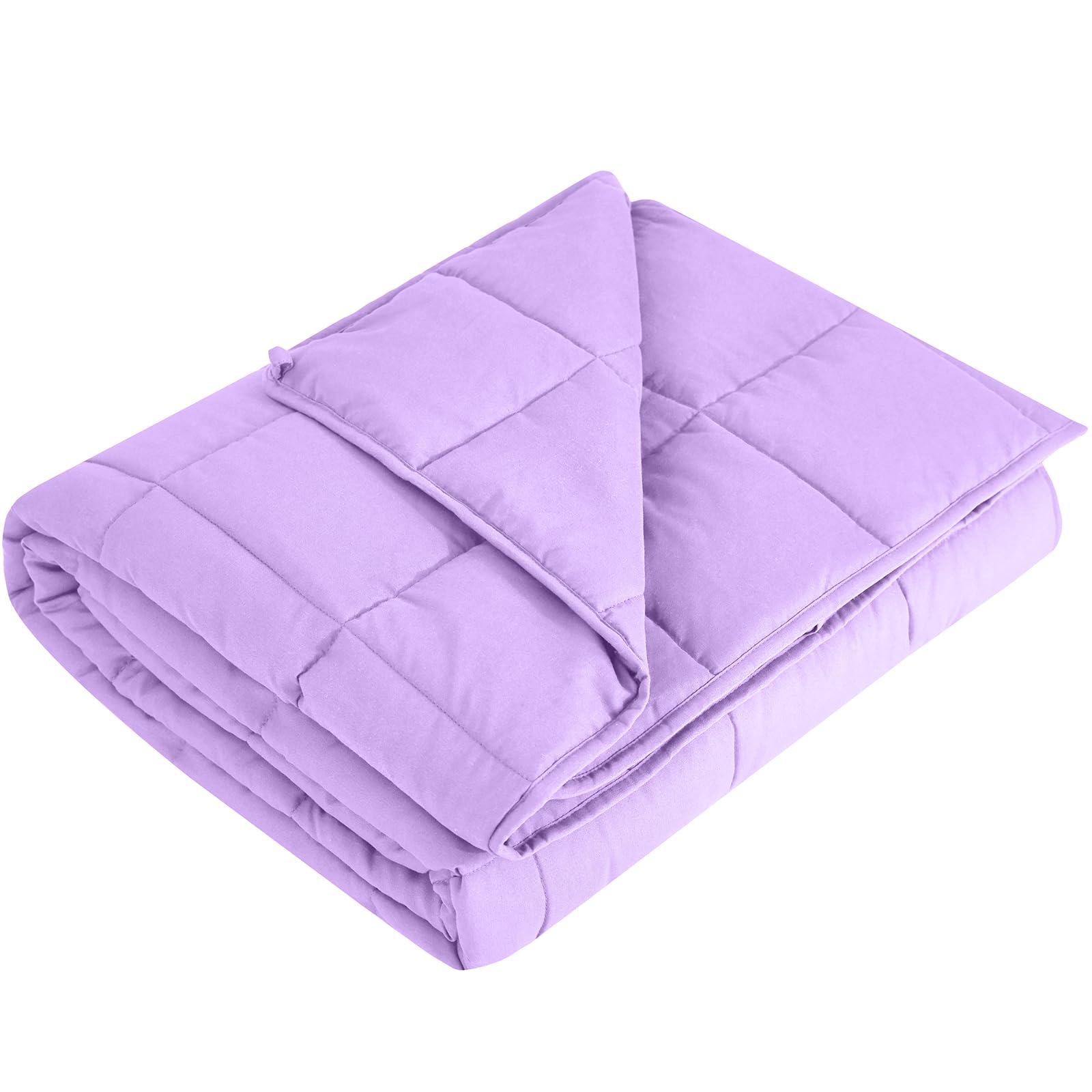 L'AGRATY weighted blanket on a bed showing cooling, breathable comfort.