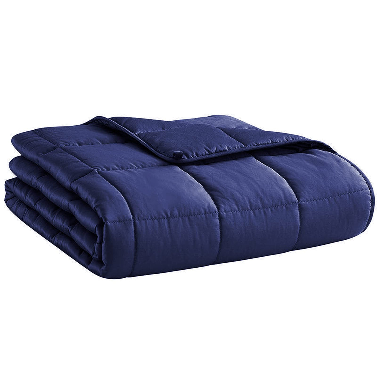 L'AGRATY weighted blanket fabric close-up shows soft microfiber for cooling comfort.