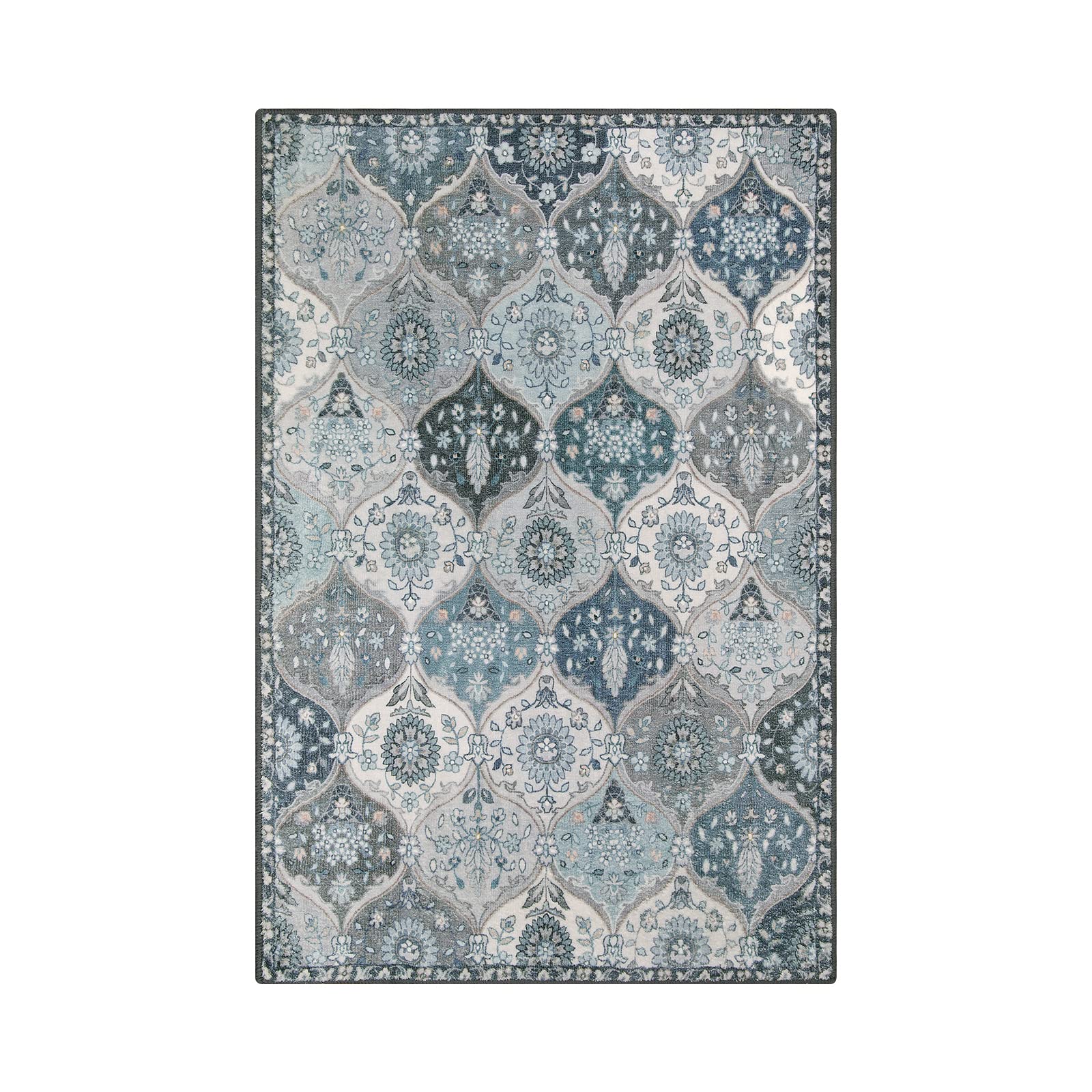 Lahome 2x3 entry rug offers soft faux wool feel for comfortable footfall.