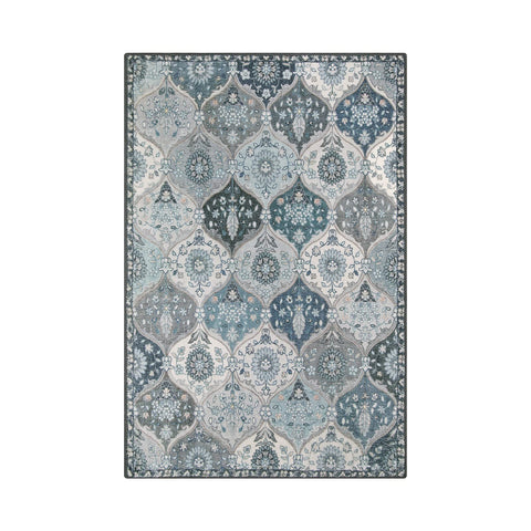 Lahome 2x3 entry rug offers soft faux wool feel for comfortable footfall.