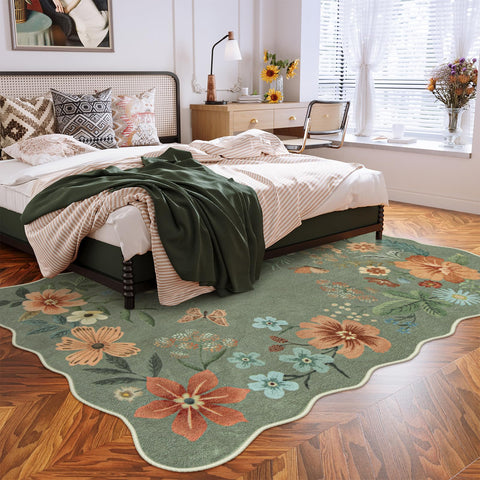 Lahome 5x7 rug prints brighten dining or office spaces with boho charm.