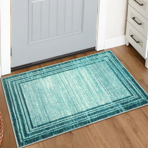 Lahome Amabel teal 2x3 rug main view, entryway focal point with modern calm.
