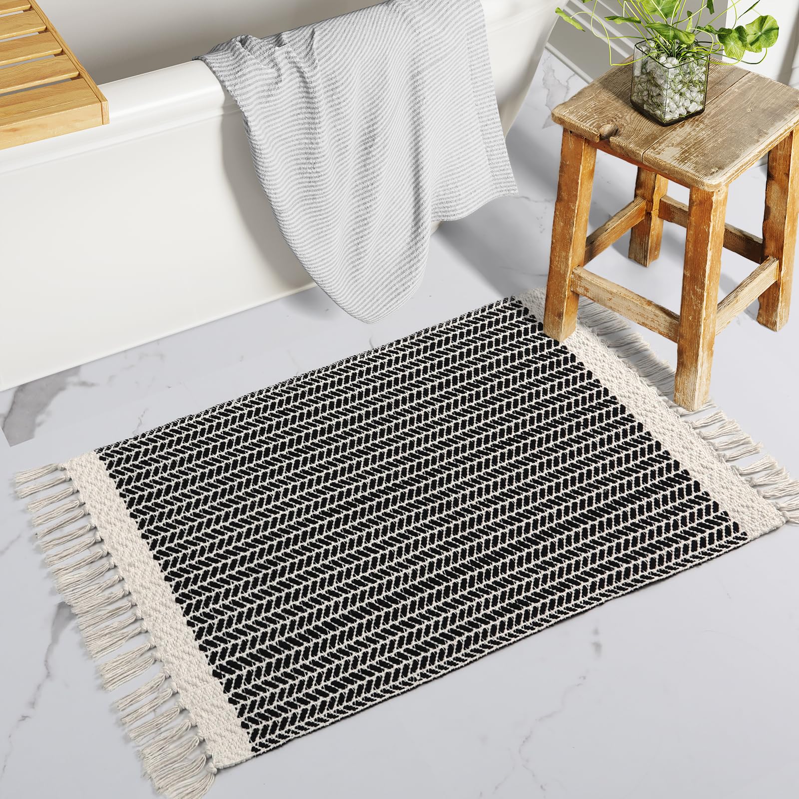 Lahome Belle Boho rug entry mat adds neutral charm and quick cleanup at the doorway