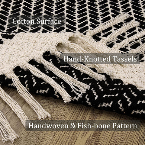 Lahome Belle Boho rug kitchen view offers soft cotton underfoot for everyday comfort
