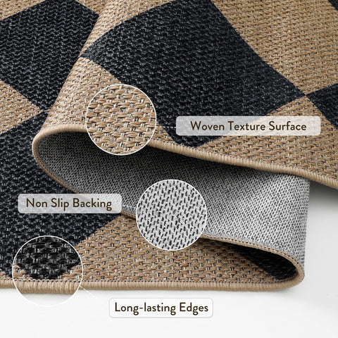 Lahome Colette checkered kitchen-hallway rug adds timeless texture to living spaces.