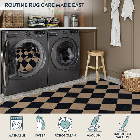 Lahome Colette rug in the kitchen area bringing neutral elegance and easy cleanup