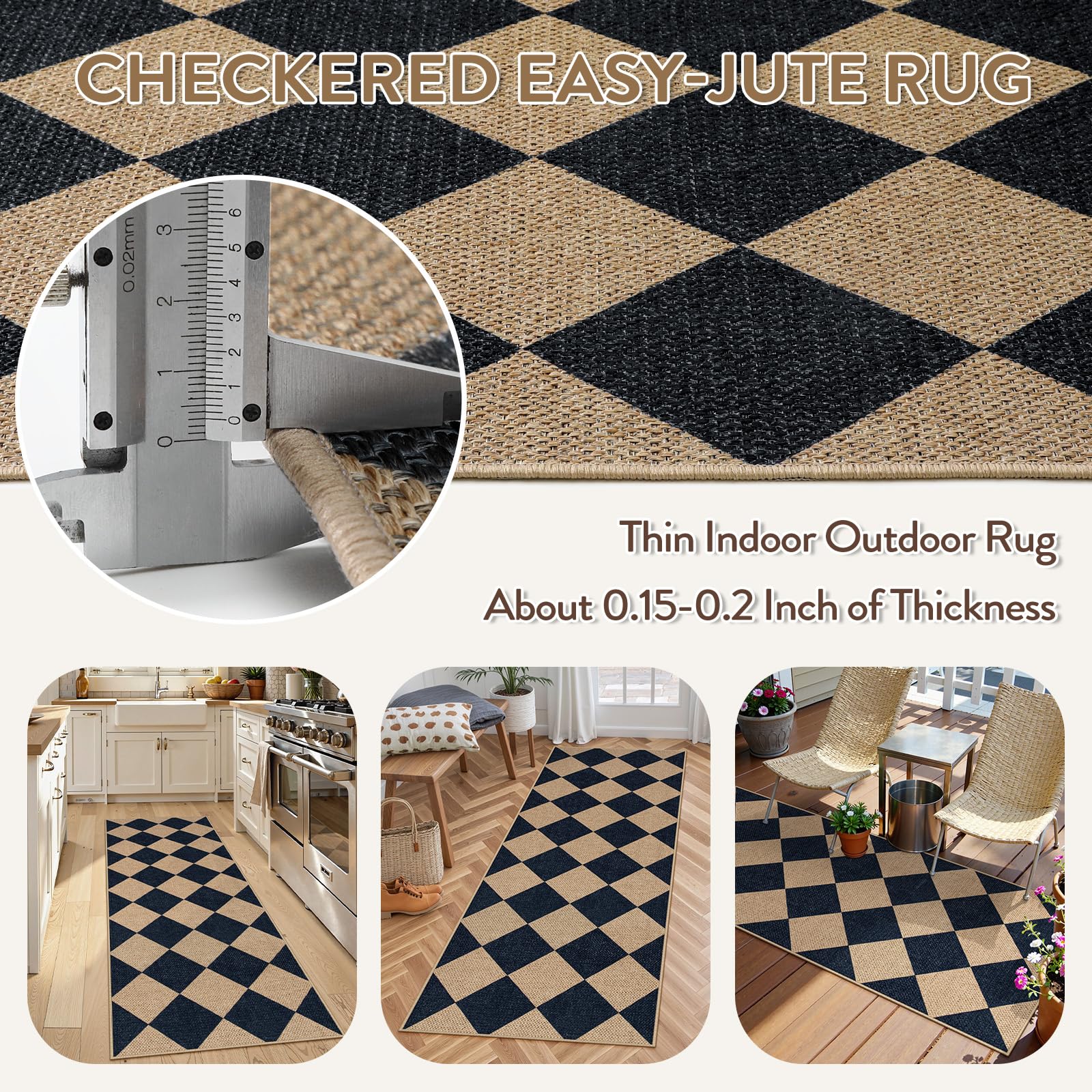 Lahome Colette indoor-outdoor rug showcases checkerboard appeal at doors and porches.