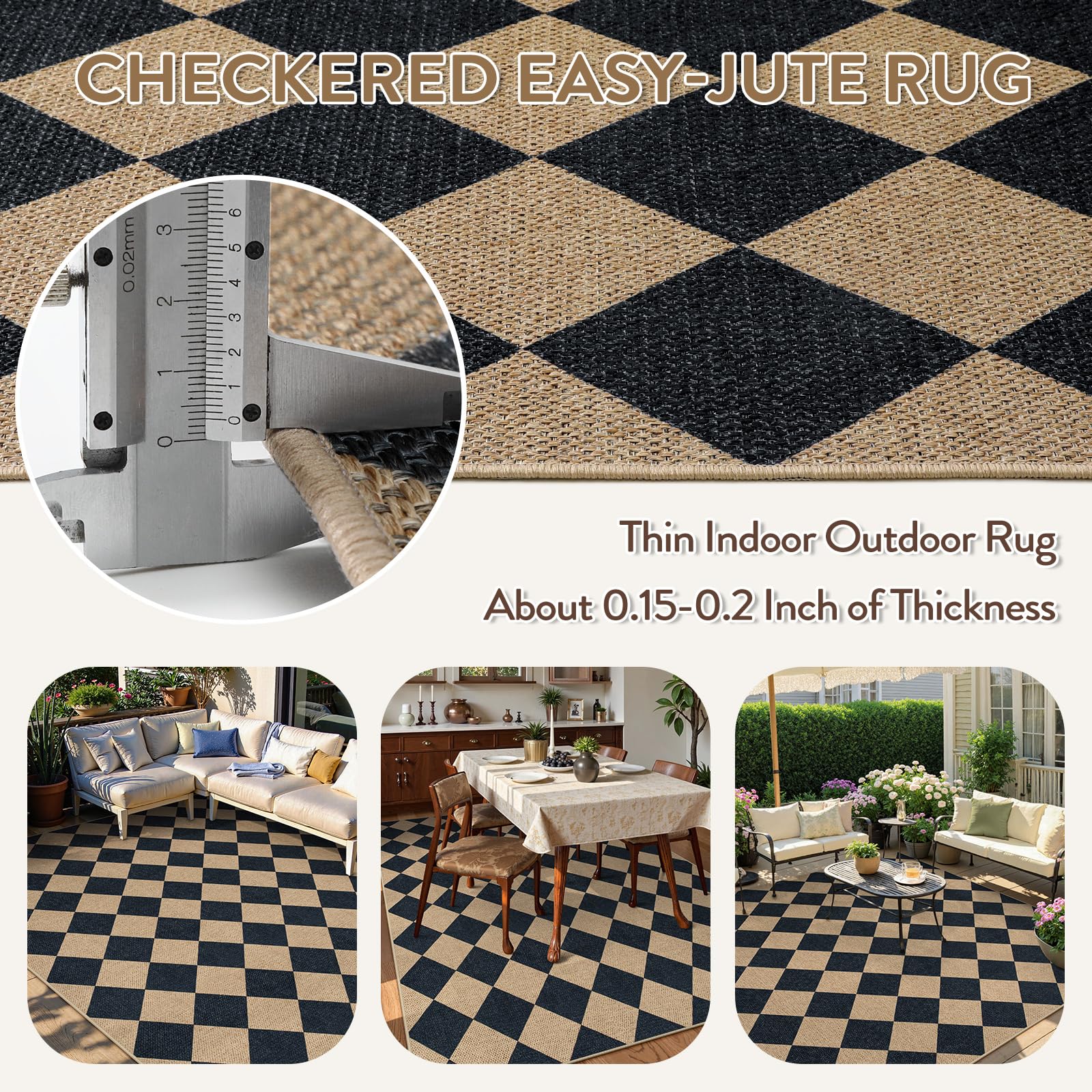 Lahome Colette rug features easy-clean polyester fibers for quick maintenance.