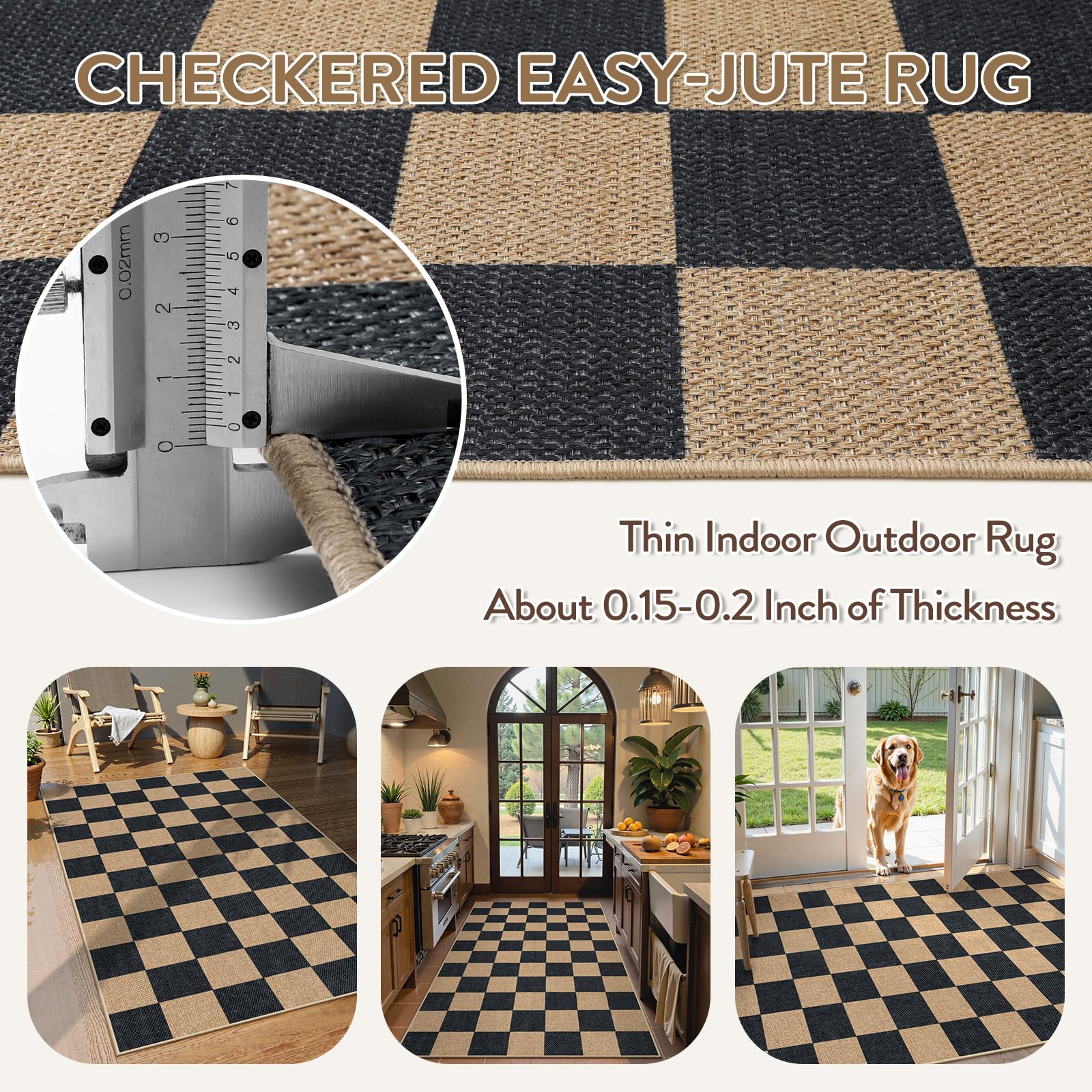 Lahome Colette checkered rug washability demonstrated with easy cleaning process.