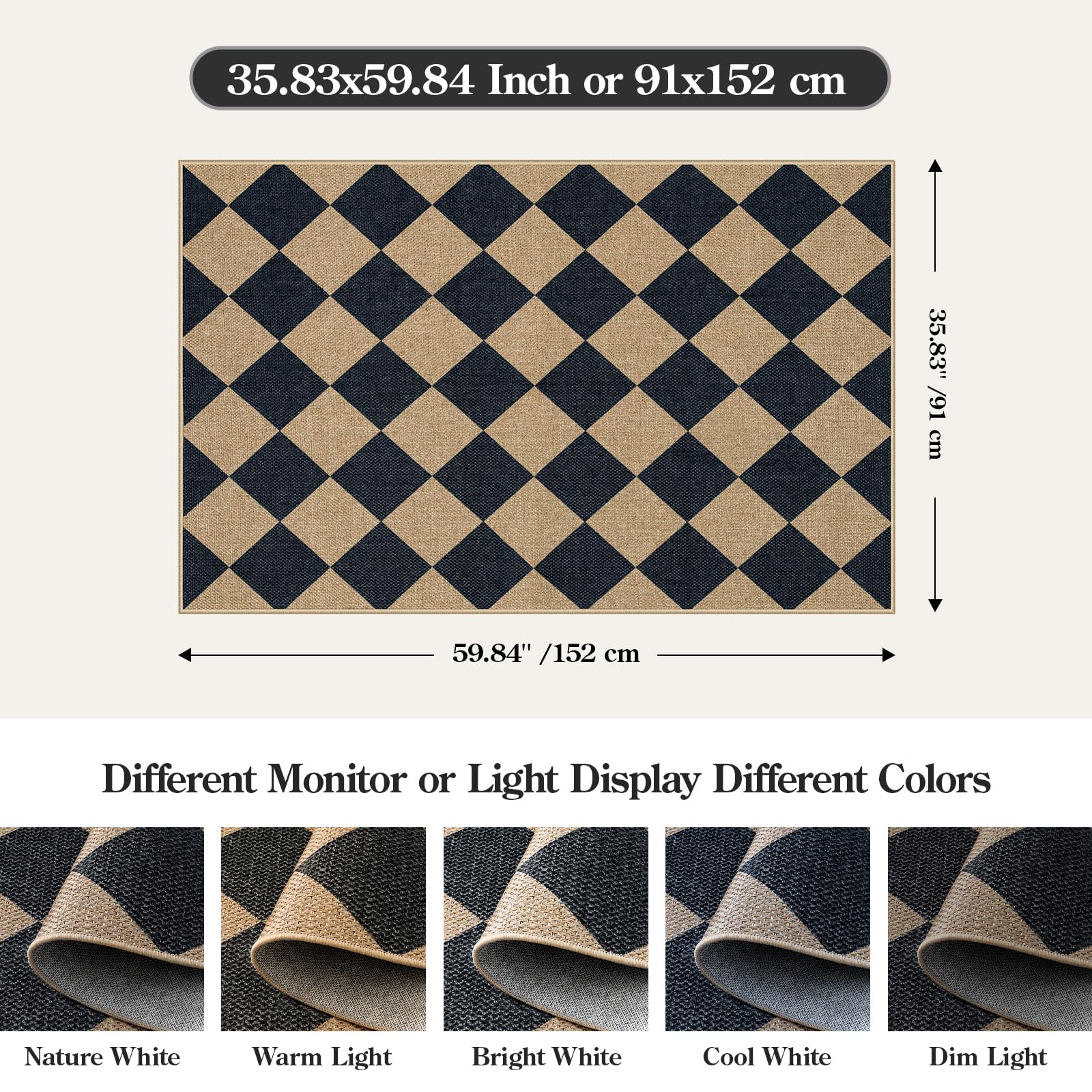 Lahome Colette entryway rug with diamond pattern for durable, slip-safe high-traffic areas