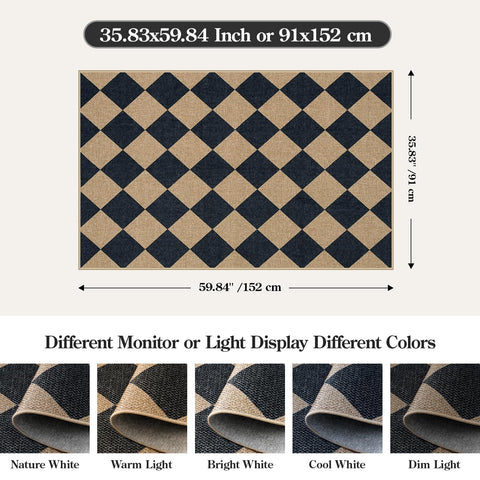 Lahome Colette entryway rug with diamond pattern for durable, slip-safe high-traffic areas