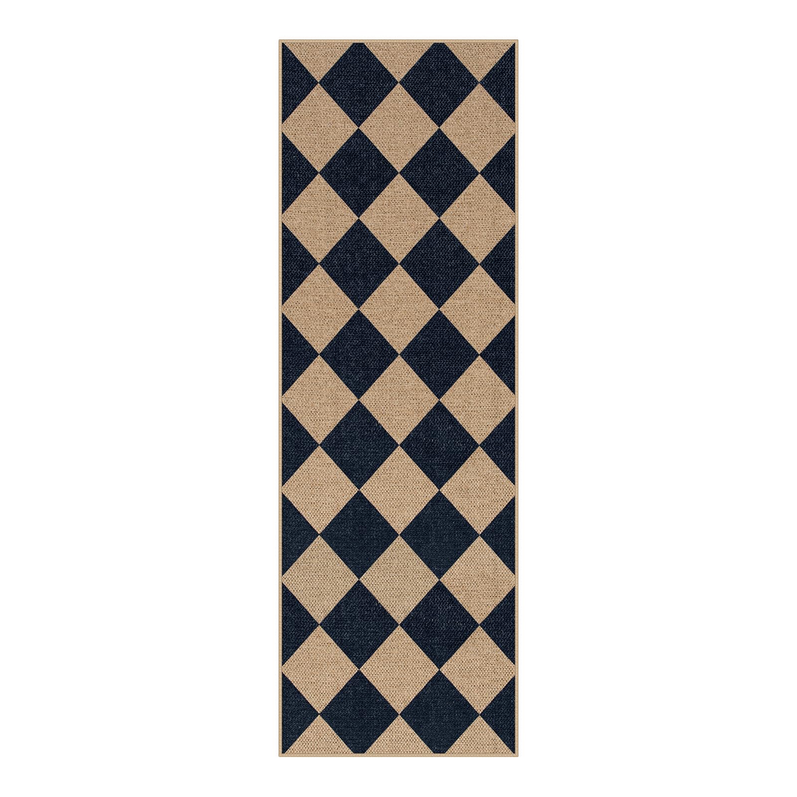 Lahome Colette front-door entryway rug welcomes guests with a neat checkerboard look.