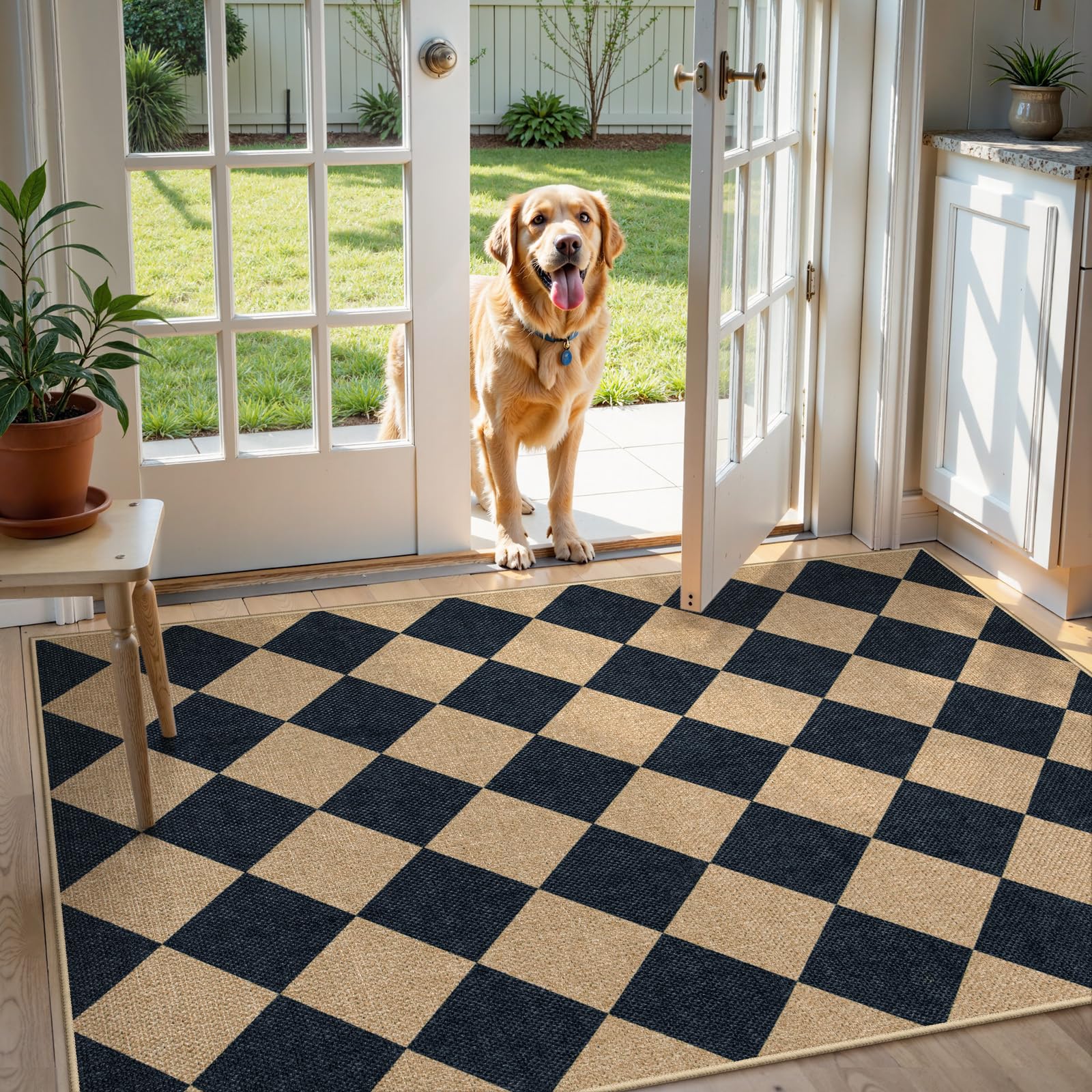 Lahome Colette patio rug suitable for outdoor dining areas with natural aesthetic