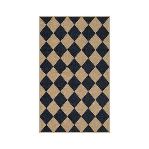Lahome Colette rug shown unrolling and setup in a living space