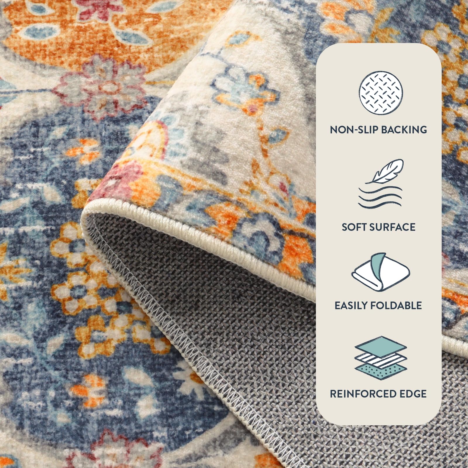 Lahome Elise 2x4 rug cream-multi, versatile style for rooms.