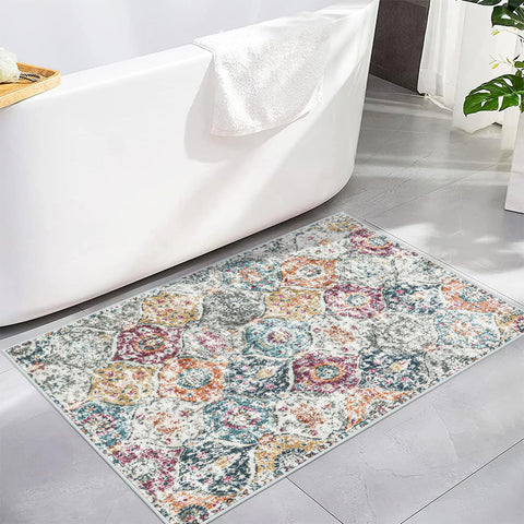 Lahome Elise Aqua/Multi ultra-thin profile fits under doors.