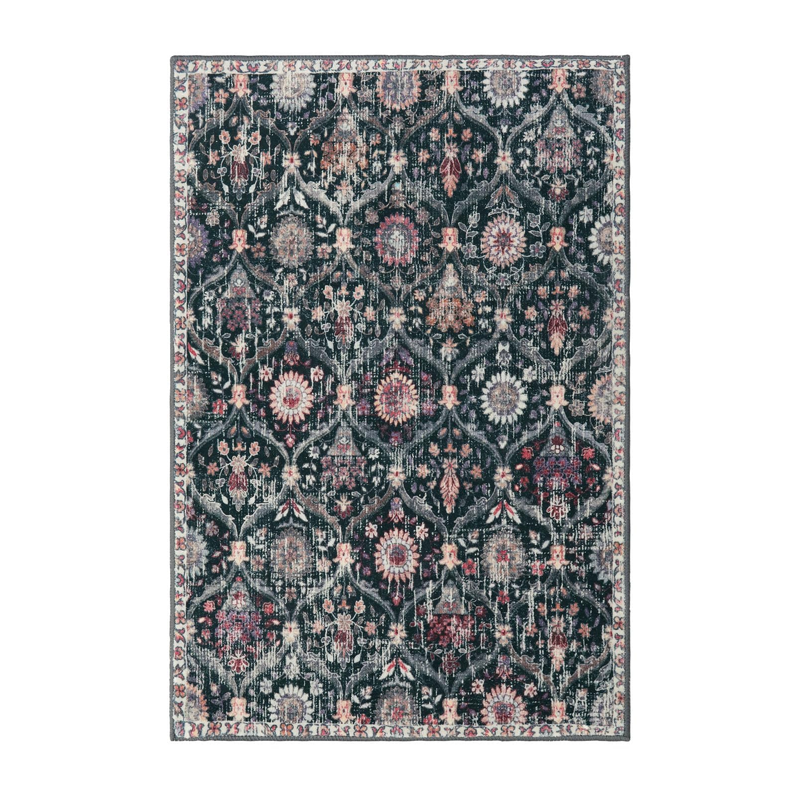 Lahome Elise Black Multi rug adds vintage-inspired charm to spaces.