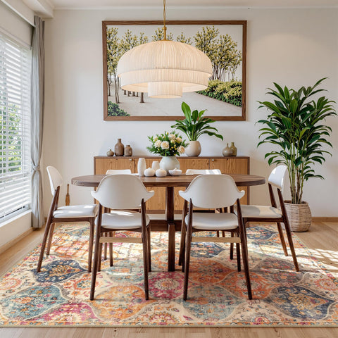 Lahome Elise cream-multi soft-touch-underfeet rug for cozy mornings and foot warmth.