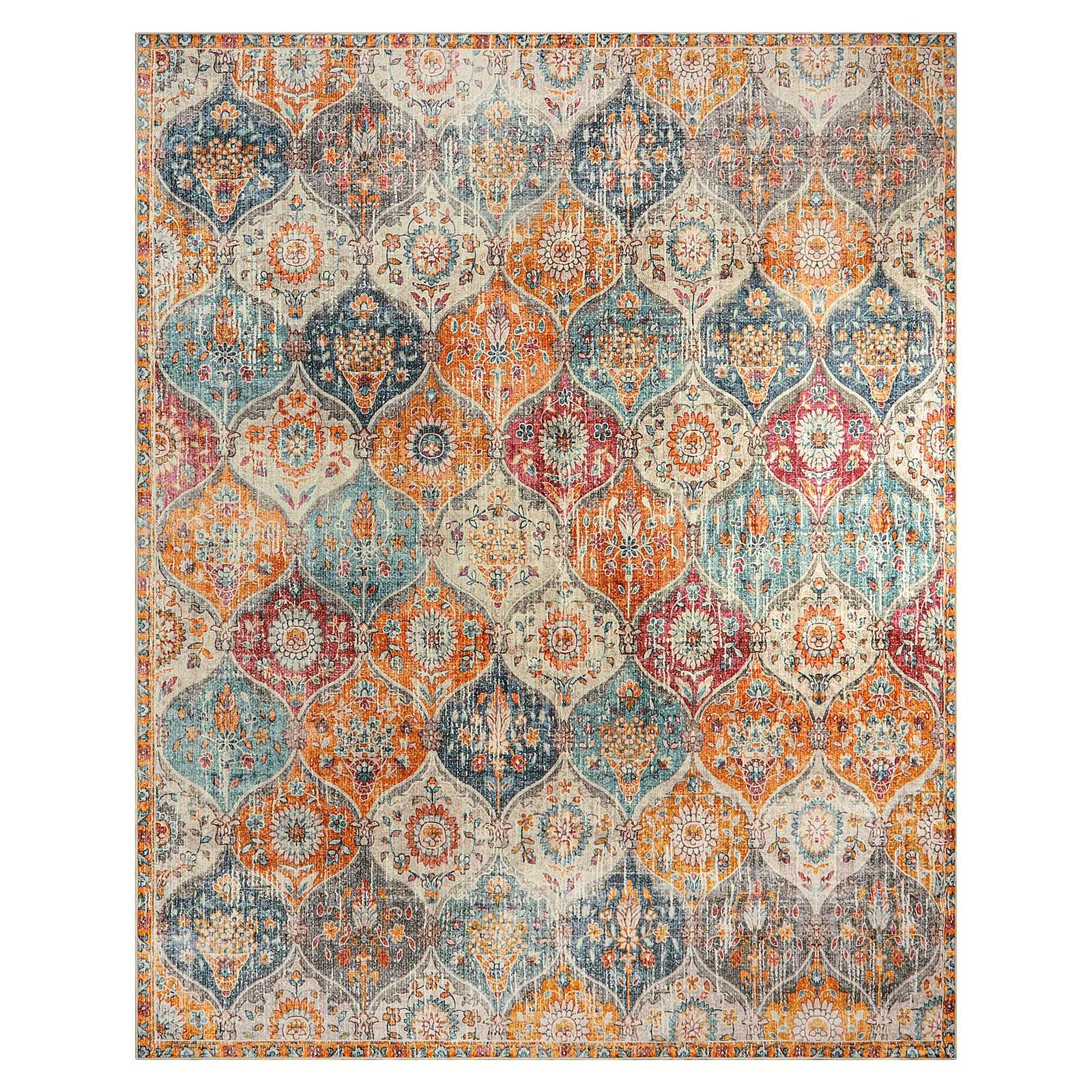 Lahome Elise cream-multi versatile rug for living, dining, or office spaces.