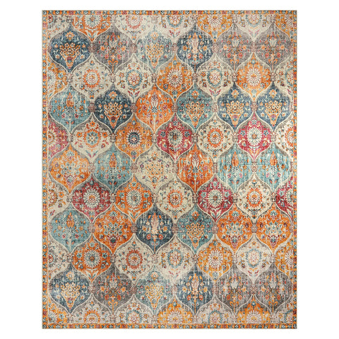 Lahome Elise cream-multi versatile rug for living, dining, or office spaces.