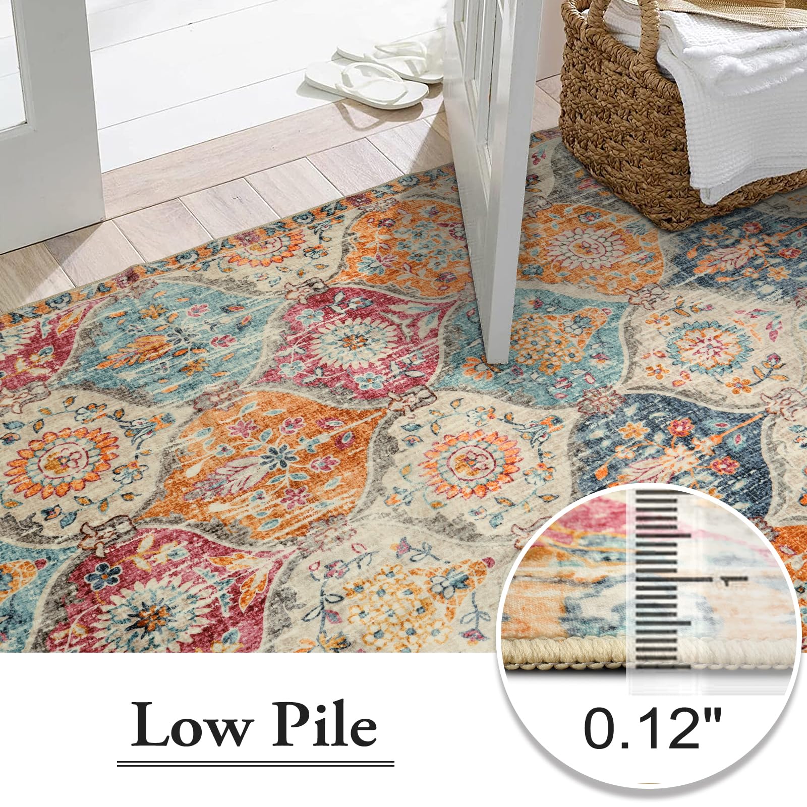 Lahome Elise machine-washable rug simplifies cleanups and daily maintenance.