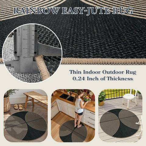 Lahome Enfys rug with non-slip backing enhances safety on smooth floors.