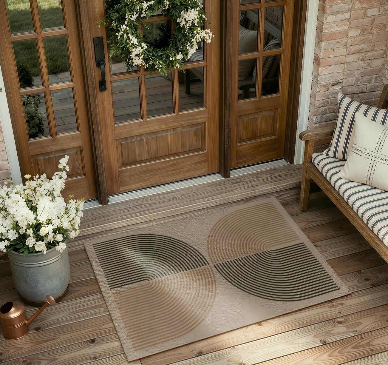 Lahome Enfys Rainbow rug designed for indoor-outdoor use with washable convenience.