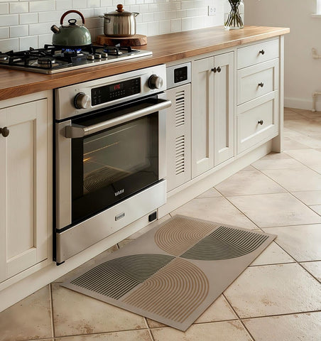 Lahome Enfys Rainbow rug with low pile ideal for doorways and kitchens.