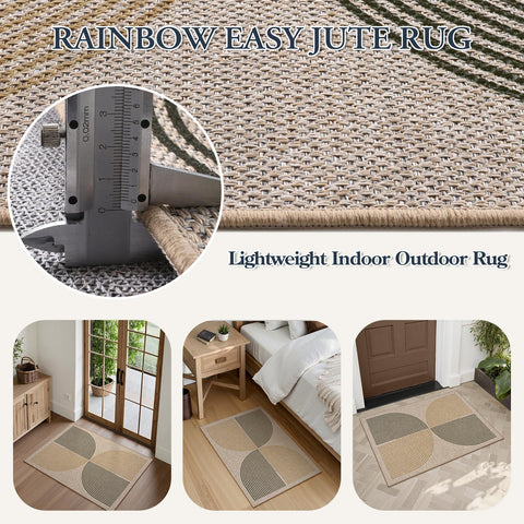 Lahome Enfys Rainbow rug with TPE backing helps prevent slips on clean floors.