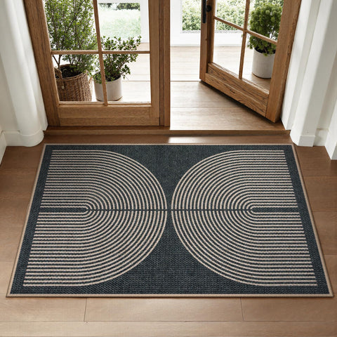 Lahome Enfys Rainbow Entryway Rug demonstrates versatile indoor/outdoor use for high-traffic areas