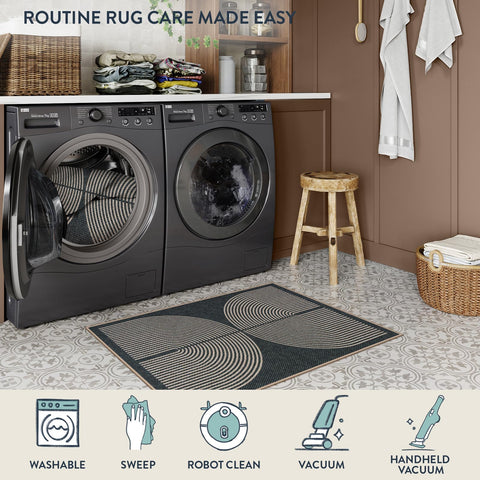 Lahome Enfys Rainbow Rug easy to clean, perfect for dirt-prone entryways