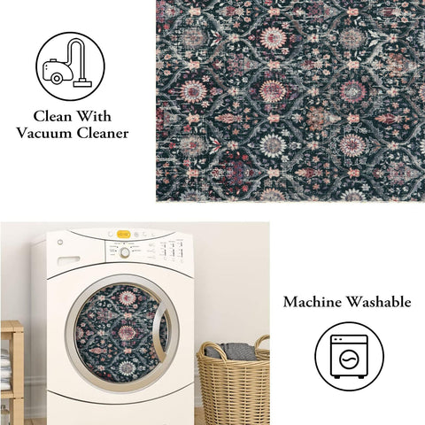 Lahome entryway ultra-thin rug fits under doors and furniture with ease.