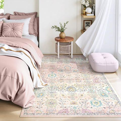 Lahome Flavie low-profile rug fits under furniture