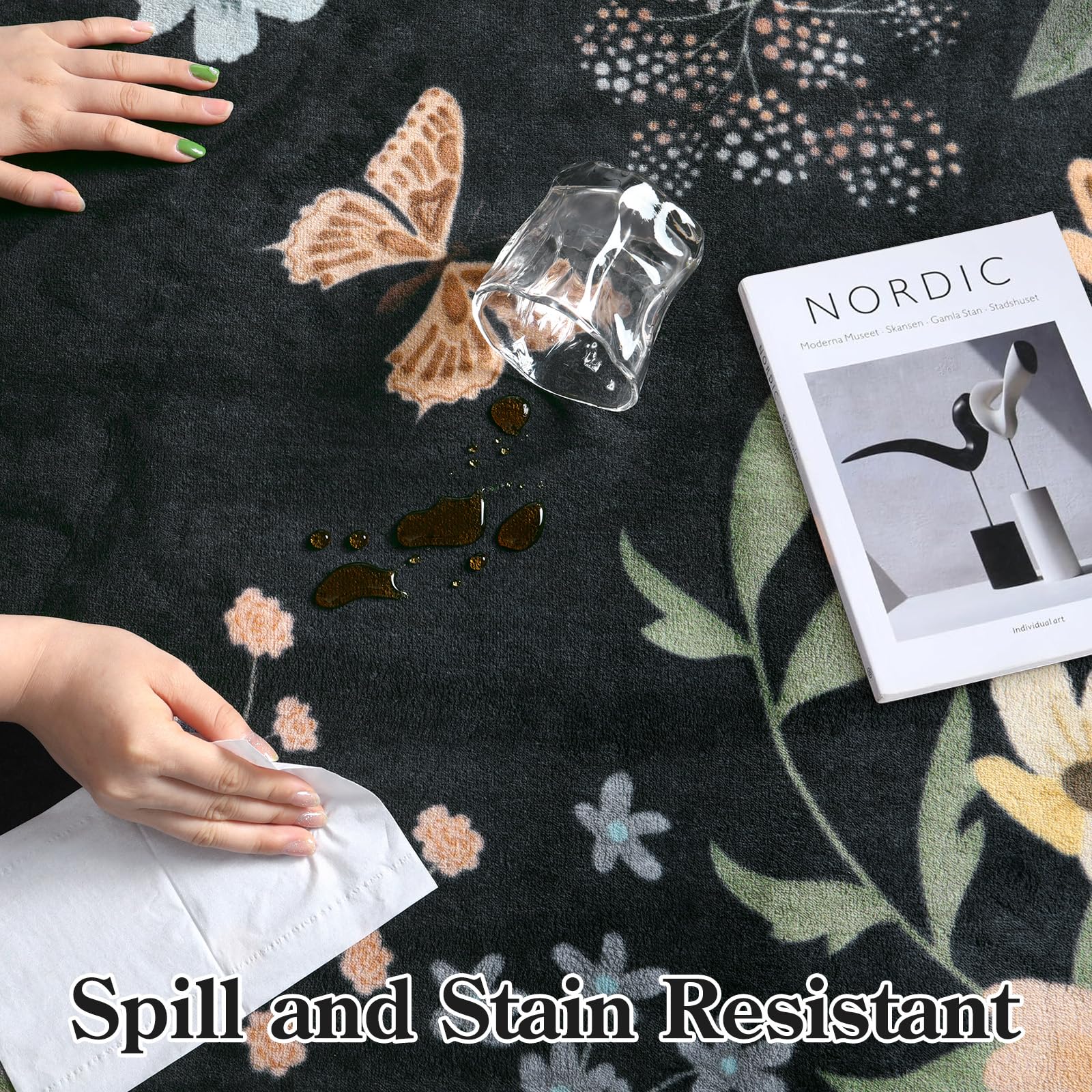 Lahome Floral Rug 2x3 ideal for kitchen, foyer, and bathroom entrances.