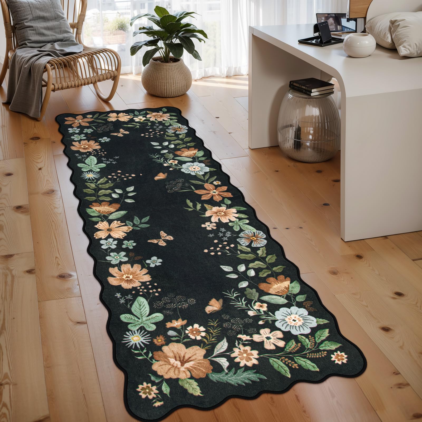 Lahome Floral Kitchen Runner with floral pattern for cozy kitchen ambiance