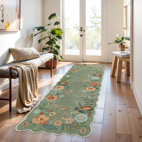 Lahome hallway runner with non-slip back for secure placement.