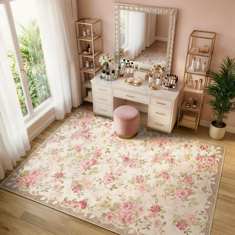 Lahome 0.3-inch pile rug offers comfortable surface for feet