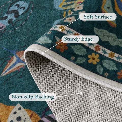 Lahome kid and pet friendly rug supports play spaces with easy cleaning.