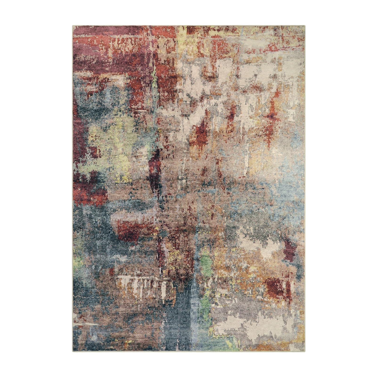 Lahome low-pile rug fits under furniture with minimal obstruction