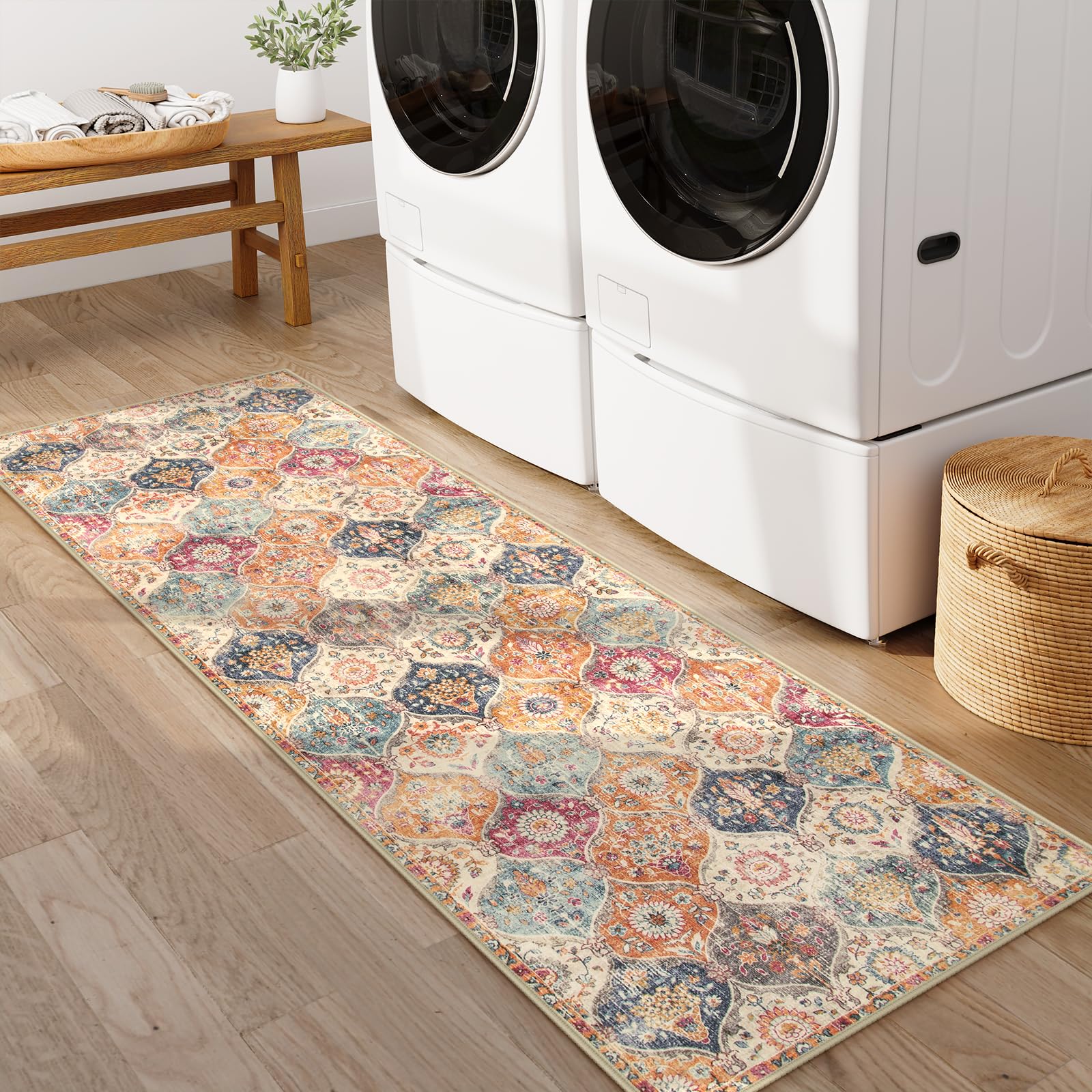 Lahome machine-washable rug simplifies upkeep and cleaning.