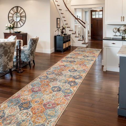 Lahome machine-washable vintage rug for quick refreshes.