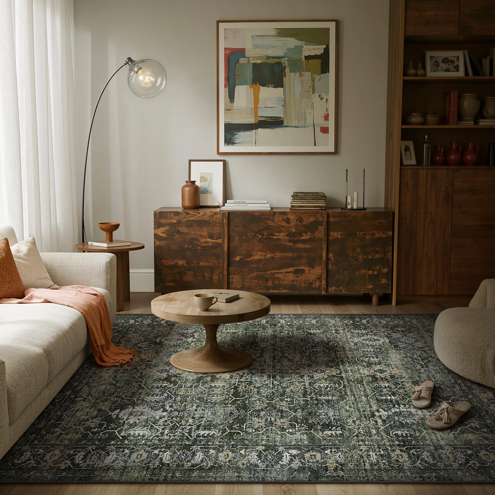 Lahome Margot rug texture close-up highlighting plush faux wool feel for cozy spaces