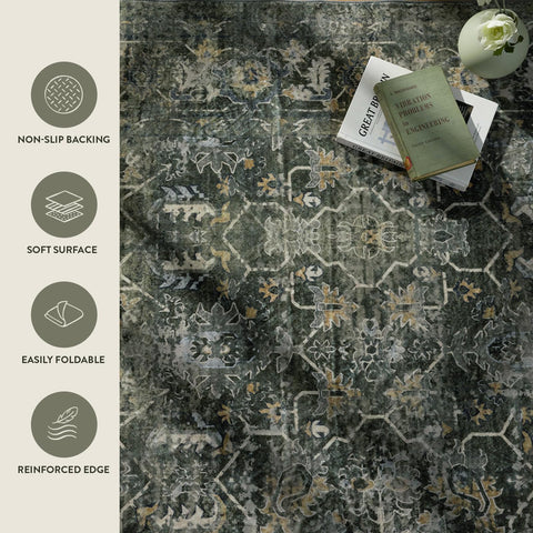 Lahome Margot rug under-bed layout showing large 8x10 footprint