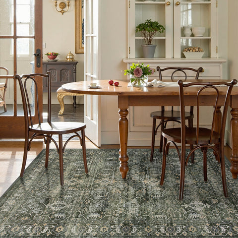 Lahome Margot machine-washable rug maintains color and feel after spills.