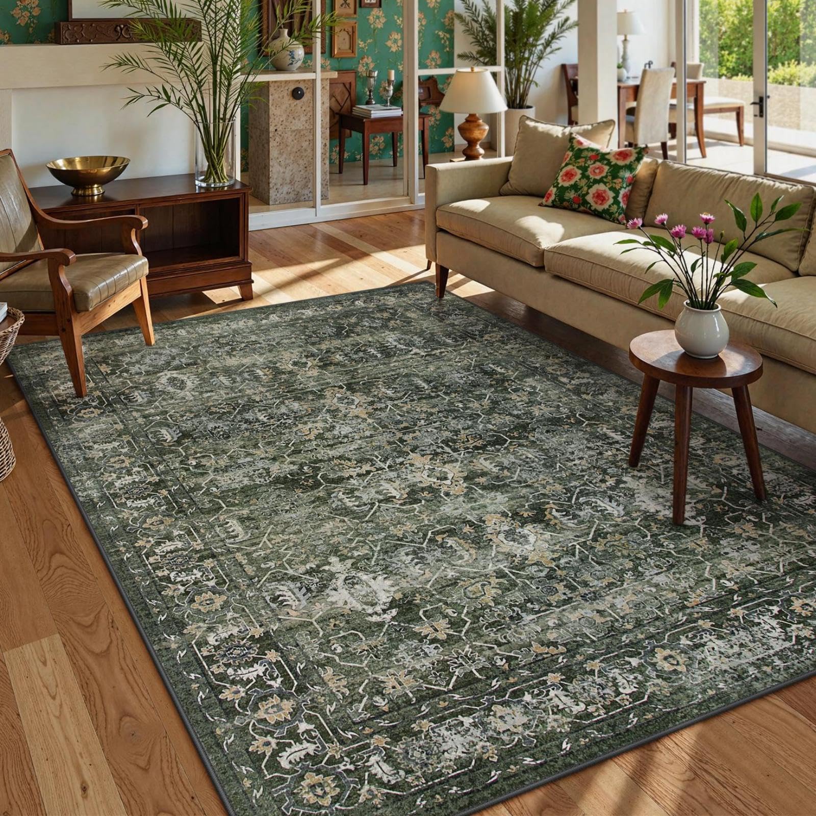 Lahome Margot rug texture close-up shows soft faux wool for cozy barefoot steps.