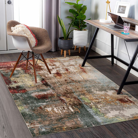Lahome modern decor rug complements contemporary interiors with abstract pattern